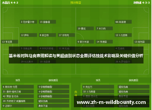 基米希对阵马竞表现解读与英超级别状态全面评估技战术影响及关键价值分析