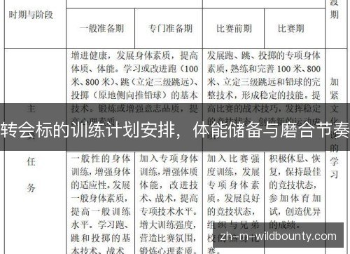 转会标的训练计划安排，体能储备与磨合节奏